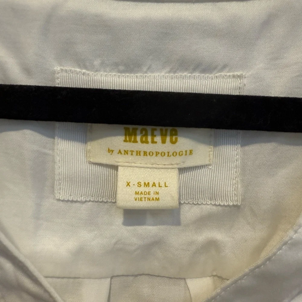 Anthropologie Maeve Silky Satin Collared Popover Blouse - Picture 8 of 8